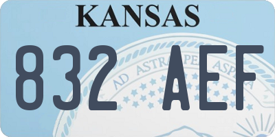 KS license plate 832AEF