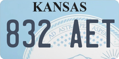 KS license plate 832AET