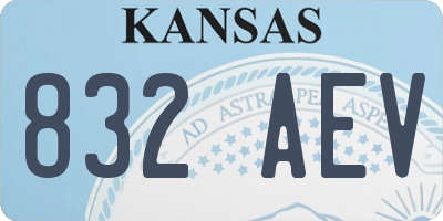 KS license plate 832AEV