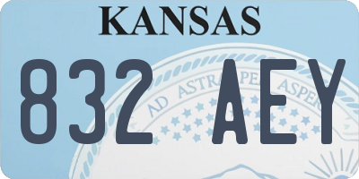 KS license plate 832AEY