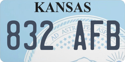 KS license plate 832AFB