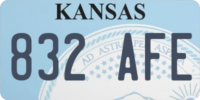 KS license plate 832AFE