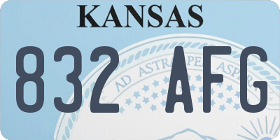 KS license plate 832AFG