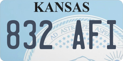 KS license plate 832AFI