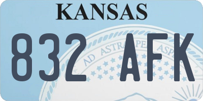 KS license plate 832AFK
