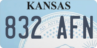 KS license plate 832AFN
