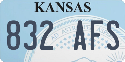 KS license plate 832AFS