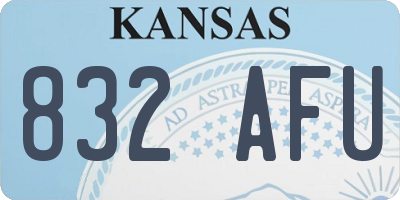 KS license plate 832AFU