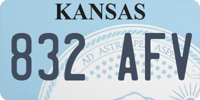 KS license plate 832AFV