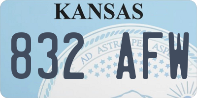 KS license plate 832AFW