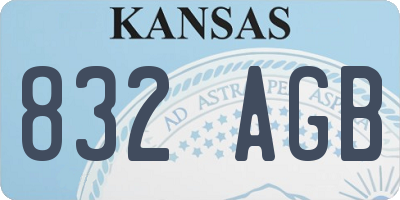 KS license plate 832AGB