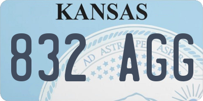 KS license plate 832AGG