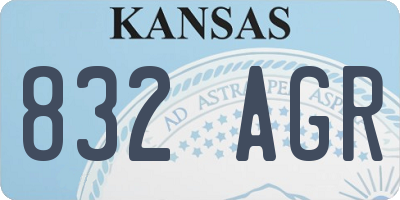 KS license plate 832AGR
