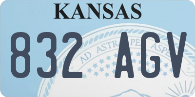 KS license plate 832AGV