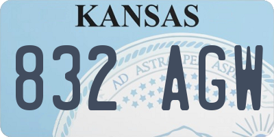 KS license plate 832AGW