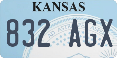 KS license plate 832AGX