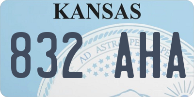 KS license plate 832AHA