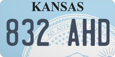 KS license plate 832AHD