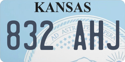 KS license plate 832AHJ