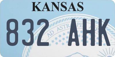 KS license plate 832AHK