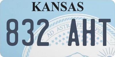 KS license plate 832AHT