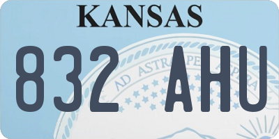 KS license plate 832AHU