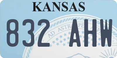 KS license plate 832AHW