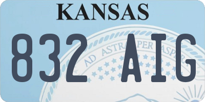 KS license plate 832AIG
