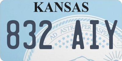 KS license plate 832AIY