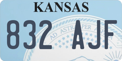 KS license plate 832AJF