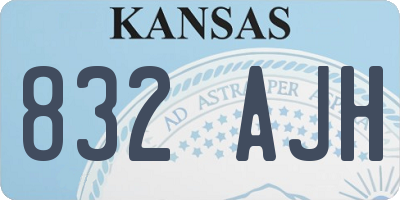 KS license plate 832AJH