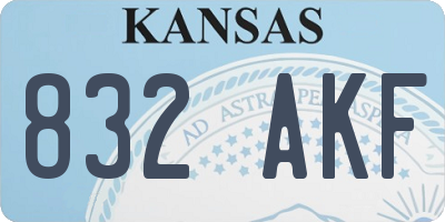 KS license plate 832AKF