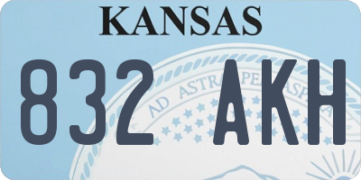 KS license plate 832AKH