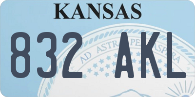 KS license plate 832AKL