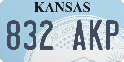 KS license plate 832AKP