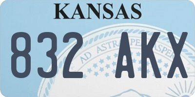 KS license plate 832AKX