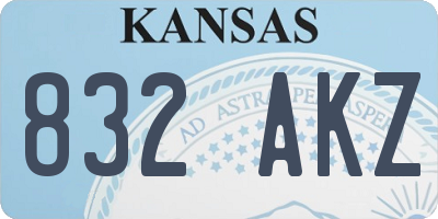 KS license plate 832AKZ