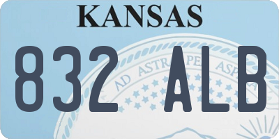 KS license plate 832ALB