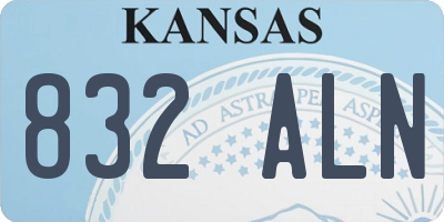 KS license plate 832ALN