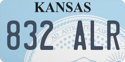 KS license plate 832ALR