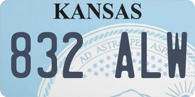 KS license plate 832ALW