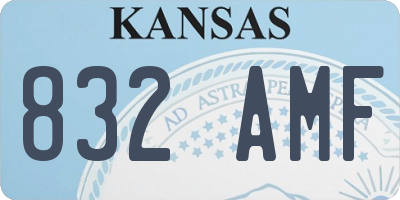 KS license plate 832AMF