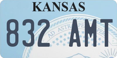 KS license plate 832AMT