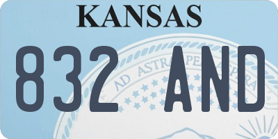 KS license plate 832AND