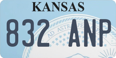 KS license plate 832ANP
