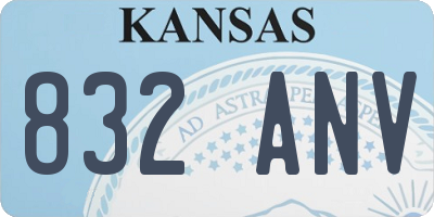 KS license plate 832ANV