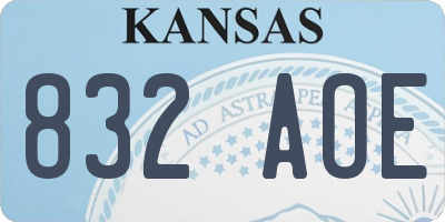KS license plate 832AOE