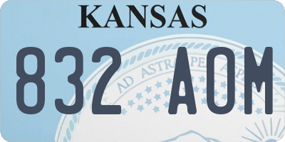 KS license plate 832AOM