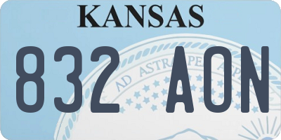KS license plate 832AON