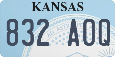 KS license plate 832AOQ